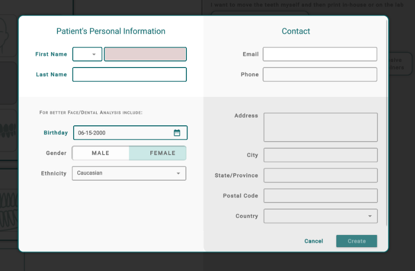 Patient Creation Form